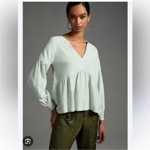 PILCRO by Anthropologie Long-sleeve Babydoll Top